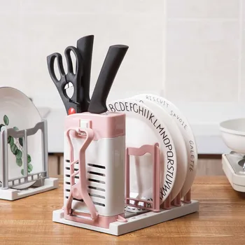OTHERHOUSE Dish Rack Drainer Pot Lid Knife Holder Cookware Storage Rack Shelf Knife Block Stand with Peeler Kitchen Organizer
OTHERHOUSE Dish Rack Drainer Pot Lid Knife Holder Cookware Storage Rack Shelf Knife Block Stand with Peeler Kitchen Organizer
