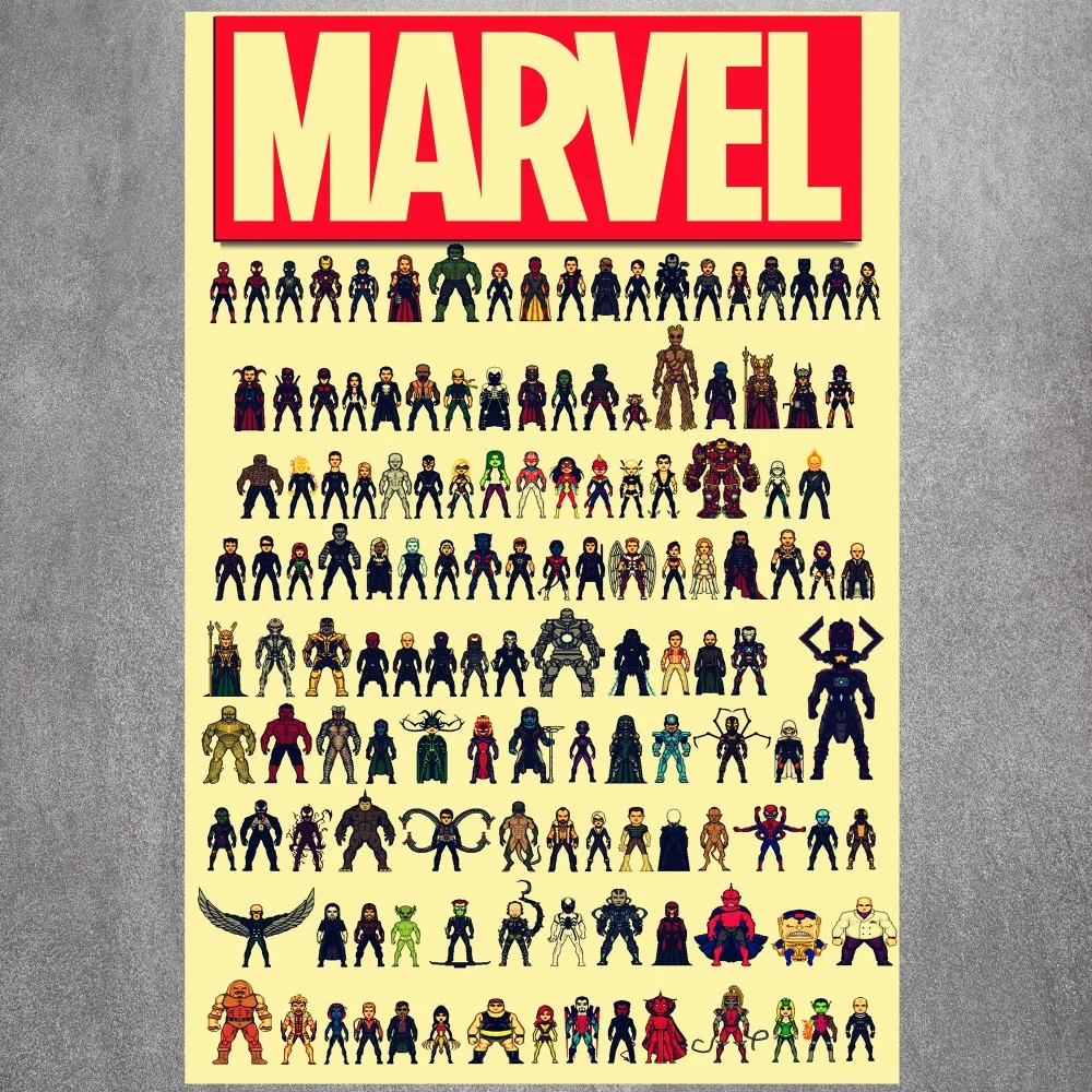 Marvel Heroes Hot Sale Vintage Retro Posters and Prints Home Decoration 4 Size Large Canvas Painting Modern Wall Art Picture
Marvel Heroes Hot Sale Vintage Retro Posters and Prints Home Decoration 4 Size Large Canvas Painting Modern Wall Art Picture
