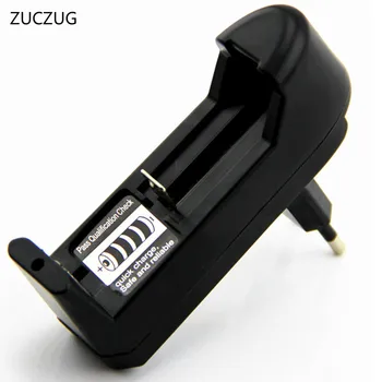 ZUCZUG EU 플러그 조절식 범용 배터리 충전기, 3.7V 18650 16340 14500 리튬 이온 충전식 배터리, 1PC