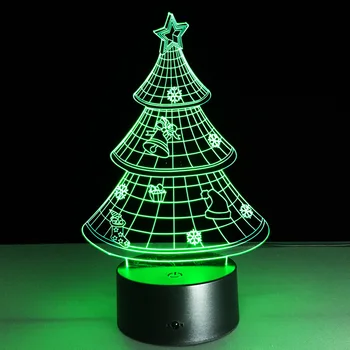 Christmas gifts Christmas tree night light 3D creative touch 7 color LED small table light USB power supply
Christmas gifts Christmas tree night light 3D creative touch 7 color LED small table light USB power supply