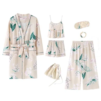 High quality cotton women's 7 pieces pajamas sets soft comfortable lingerie homewear sleepwear pyjamas set pijamas for woman 3XL
High quality cotton women's 7 pieces pajamas sets soft comfortable lingerie homewear sleepwear pyjamas set pijamas for woman 3XL