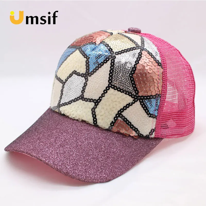 2019 New Women Colorful Sequin Sun Hats Patchwork Mesh Baseball Caps Female Breathable Adjustable Hat Trucker Caps Snapback Hats
2019 New Women Colorful Sequin Sun Hats Patchwork Mesh Baseball Caps Female Breathable Adjustable Hat Trucker Caps Snapback Hats