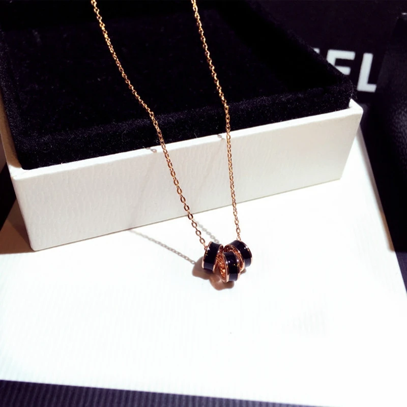 Exquisite Black Oil Drip Beaded Pendant Necklace Rose Gold Color Clavicle Chain Choker Women Jewelry
Exquisite Black Oil Drip Beaded Pendant Necklace Rose Gold Color Clavicle Chain Choker Women Jewelry