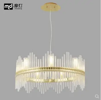 Post-modern circular crystal simple creative bedroom living room dining hall light luxury model room glass rod decorated chandel
Post-modern circular crystal simple creative bedroom living room dining hall light luxury model room glass rod decorated chandel