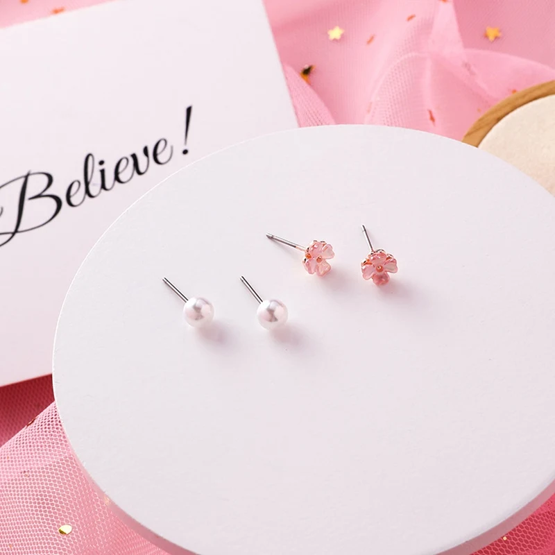 4Pcs/set Simulated Pearls Earring Flower Ear Jewelry Sweet Stud Earrings For Girl Temperament Boucles D'oreilles Cute Brincos
4Pcs/set Simulated Pearls Earring Flower Ear Jewelry Sweet Stud Earrings For Girl Temperament Boucles D'oreilles Cute Brincos