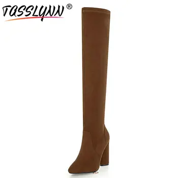 TASSLYNN 2019 Women Boots Fashion Hoof Heels Nubuck Over The Knee Boots Fashion Pointed Toe Slip on Ladies Shoes Size 34-43
TASSLYNN 2019 Women Boots Fashion Hoof Heels Nubuck Over The Knee Boots Fashion Pointed Toe Slip on Ladies Shoes Size 34-43