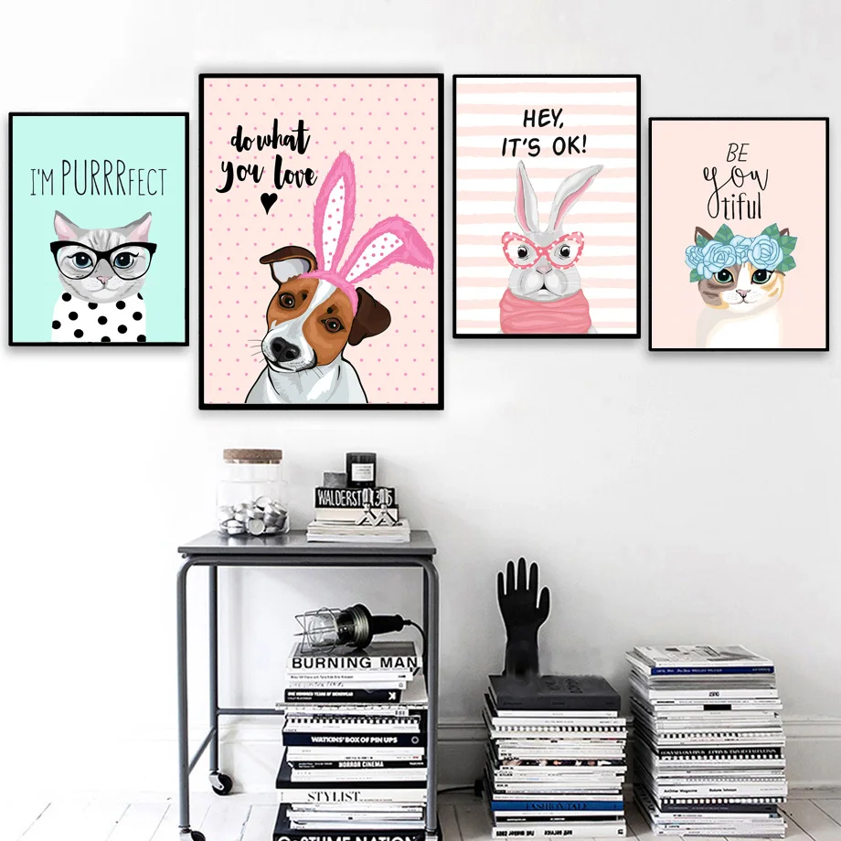 Gohipang Cartoon Watercolor Dog Rabbit Cat Quote Wall Art Canvas Painting Nordic Posters And Prints Nursery Wall Pictures Kids
Gohipang Cartoon Watercolor Dog Rabbit Cat Quote Wall Art Canvas Painting Nordic Posters And Prints Nursery Wall Pictures Kids