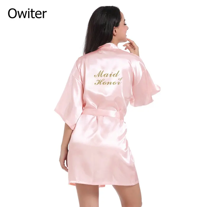 Fashion Silk Bride of Mother Robe with Gold Letter Sexy Women Short Satin Wedding Kimono Sleepwear Get Ready Robes
Fashion Silk Bride of Mother Robe with Gold Letter Sexy Women Short Satin Wedding Kimono Sleepwear Get Ready Robes