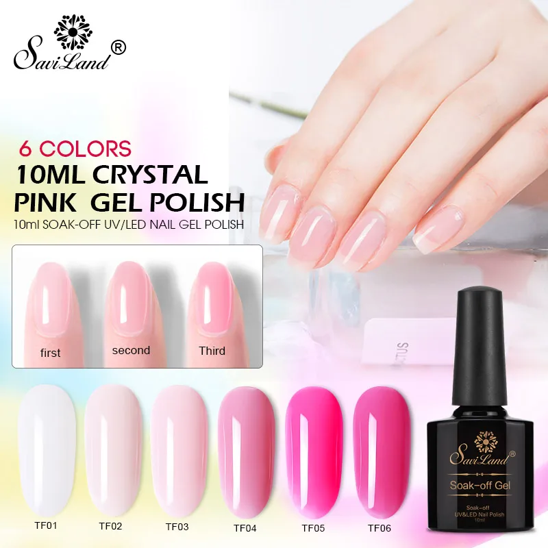 Saviland Pure Primer Nail Art Manicure Pink Series Sugar UV Gel Soak Off Hybrid Acrylic Polish Top Base Coat | Красота и здоровье