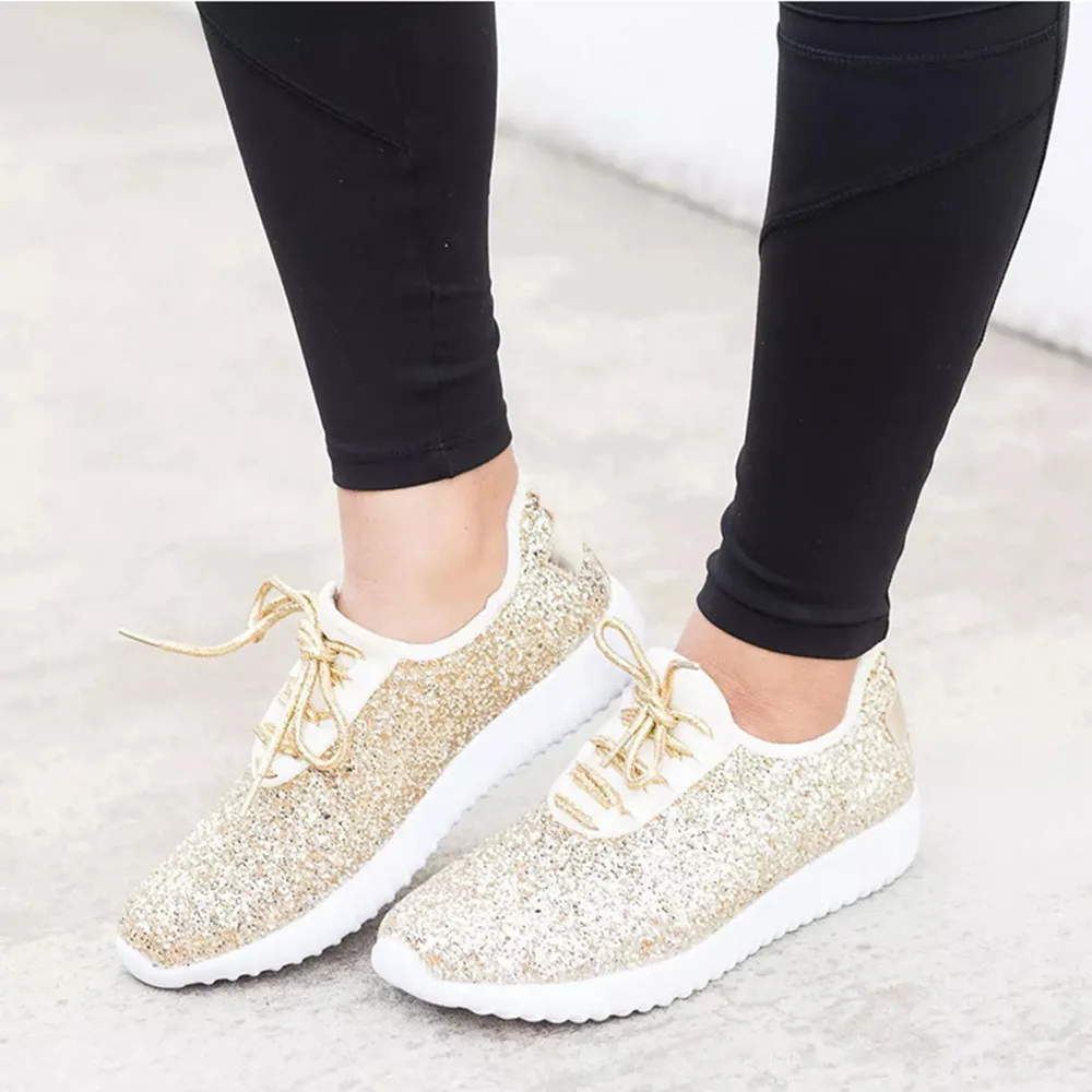 MoneRffi Women Sneakers Sparkly Casual Shoes Glitter Bling Gold Silver Shoes Woman 2019 Summer Plus Size White Sneakers
MoneRffi Women Sneakers Sparkly Casual Shoes Glitter Bling Gold Silver Shoes Woman 2019 Summer Plus Size White Sneakers