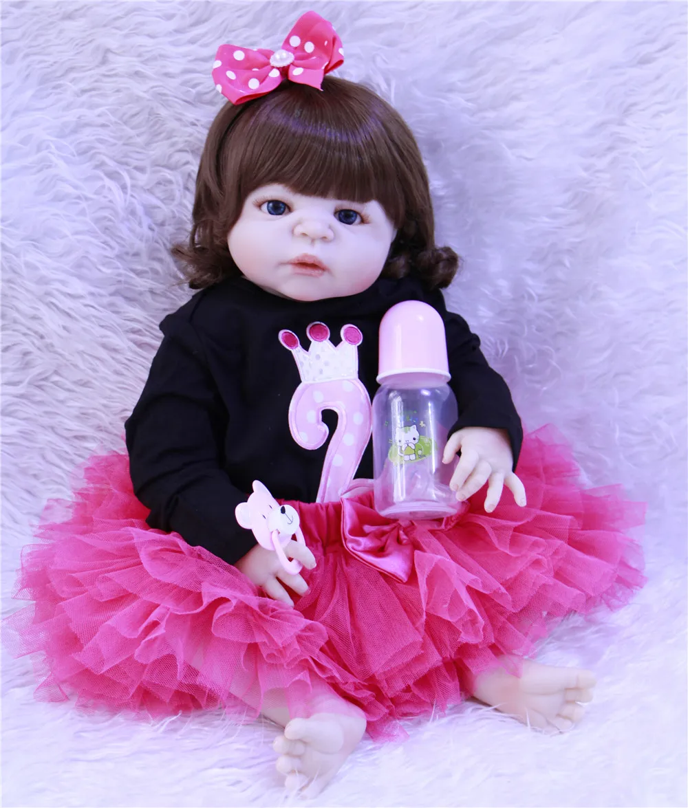 Кукла реборн bebes reborn menina NPK 57 см силиконовая кукла для новорожденных девочек