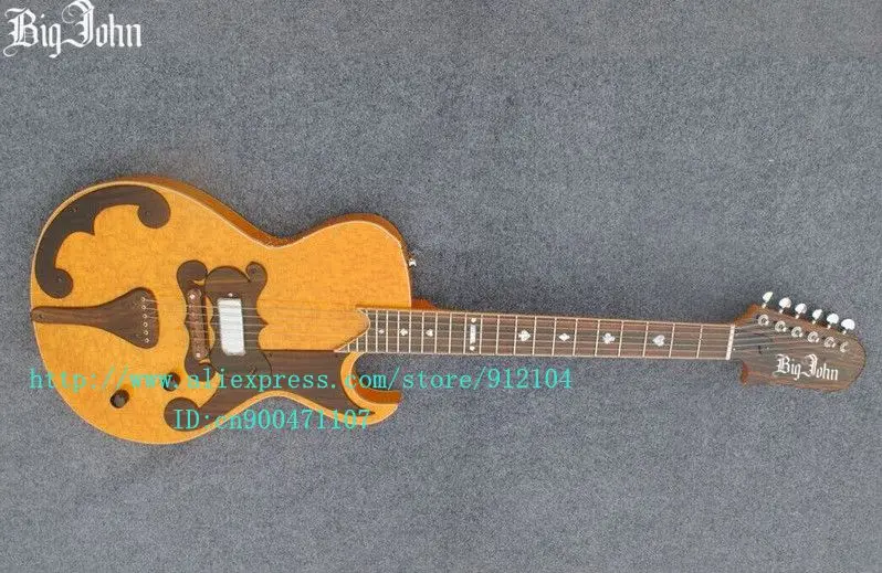 new Big John electric guitar in yellow with birdseye maple surface mahogany body +EMS free shipping JT-40
new Big John electric guitar in yellow with birdseye maple surface mahogany body +EMS free shipping JT-40