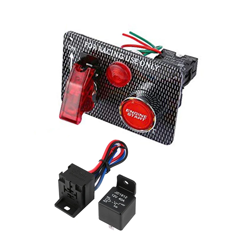 12 V Racing Car Engine Start Starter Push Button Ignition switch panel Toggle 12V With Red LED Light For Car Modification Carbon
12 V Racing Car Engine Start Starter Push Button Ignition switch panel Toggle 12V With Red LED Light For Car Modification Carbon