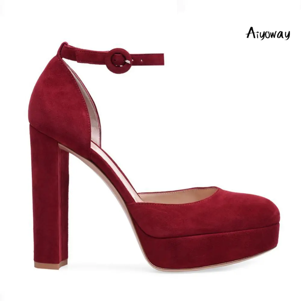 Aiyoway Black Wine red Women Round Toe high heels Square Pumps Platform Buckle Strap Cover Heel Ladies Evening Party Dress Shoes 
Aiyoway Black Wine red Women Round Toe high heels Square Pumps Platform Buckle Strap Cover Heel Ladies Evening Party Dress Shoes