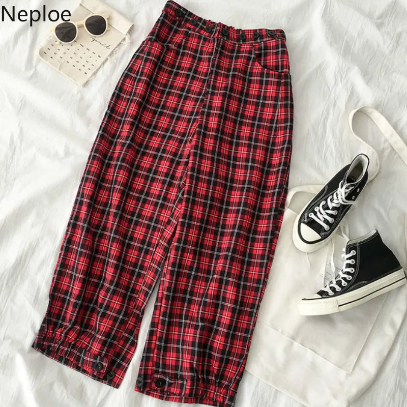 Neploe Harajuku Summer Women Retro Punk Black Plaid Wide Leg Pants Korean Female Clothes Trouser Loose Ankle Length Pants 38931
Neploe Harajuku Summer Women Retro Punk Black Plaid Wide Leg Pants Korean Female Clothes Trouser Loose Ankle Length Pants 38931