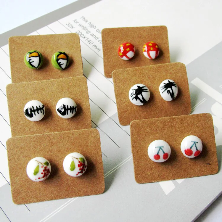 Cute Style Cartoon Ceramics Stud Earrings For Women And Girls Gift Earings Creative Art Statement Earrings Fashion Jewelry
Cute Style Cartoon Ceramics Stud Earrings For Women And Girls Gift Earings Creative Art Statement Earrings Fashion Jewelry
