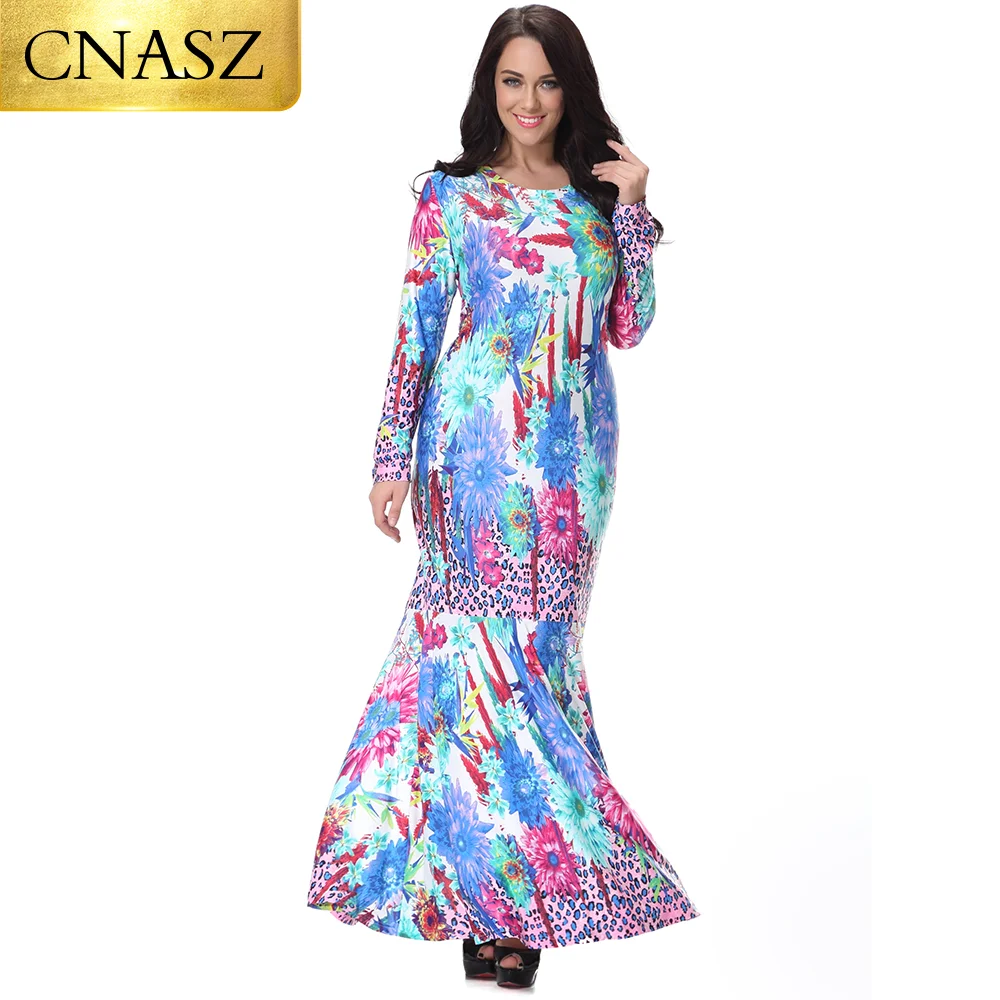 Women's Plus Size Print Maxi Long Mermaid Dress For Long Sleeve Straight Empire Dress
Women's Plus Size Print Maxi Long Mermaid Dress For Long Sleeve Straight Empire Dress