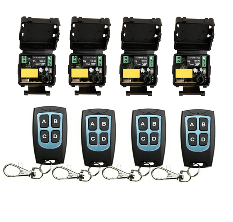 AC 220 V 1 channel RF mini Wireless Remote Control 4 piece Receiver & 4 piece transmitter home intelligent power system
AC 220 V 1 channel RF mini Wireless Remote Control 4 piece Receiver & 4 piece transmitter home intelligent power system