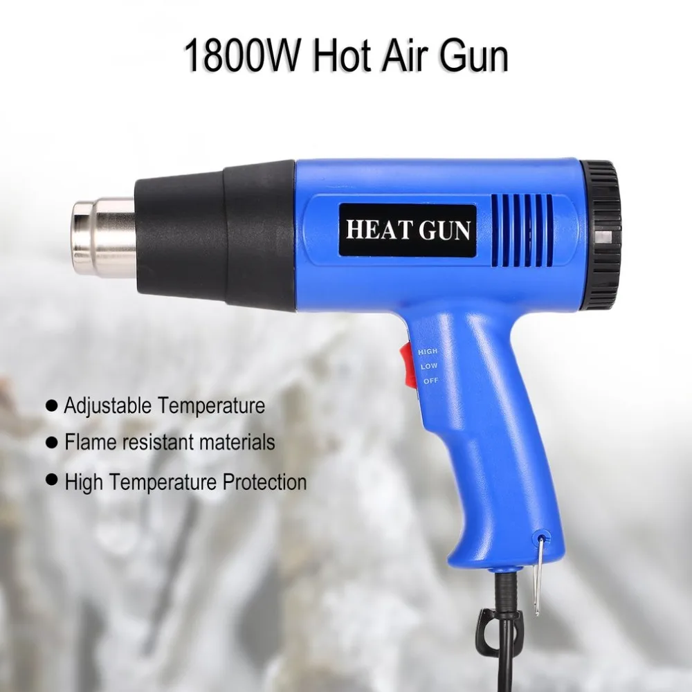 866B 1800W Electric Hot Air Heat Gun Temperature Adjustable Shrink Wrap Paint Stripper Dissolving DIY Tool + Nozzle EU
866B 1800W Electric Hot Air Heat Gun Temperature Adjustable Shrink Wrap Paint Stripper Dissolving DIY Tool + Nozzle EU