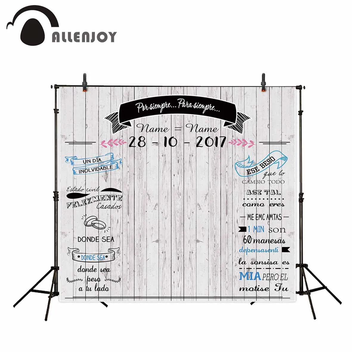 Allenjoy photography backdrops Light gray wood board wedding background Custom banners rings can be customized in any language
Allenjoy photography backdrops Light gray wood board wedding background Custom banners rings can be customized in any language