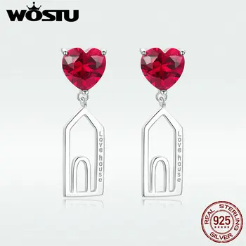 WOSTU 100% Real 925 Sterling Silver Drop Earrings For Women Big Red Love Heart Romantic CZ Earrings Jewelry Gift DAE133
WOSTU 100% Real 925 Sterling Silver Drop Earrings For Women Big Red Love Heart Romantic CZ Earrings Jewelry Gift DAE133