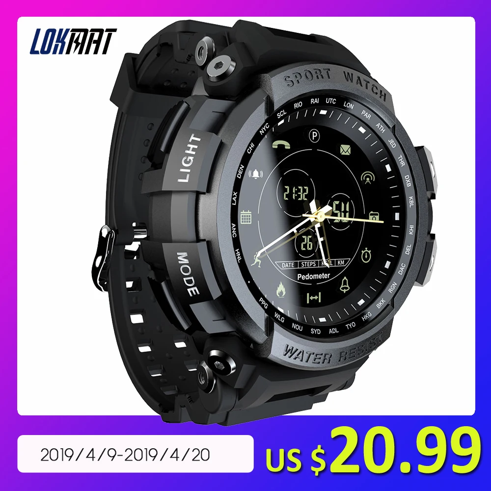 

LOKMAT MK28 Sport Smart Watch Life Waterproof Bluetooth Call Reminder Digital Clock Long Standby Time SmartWatch For ios Android