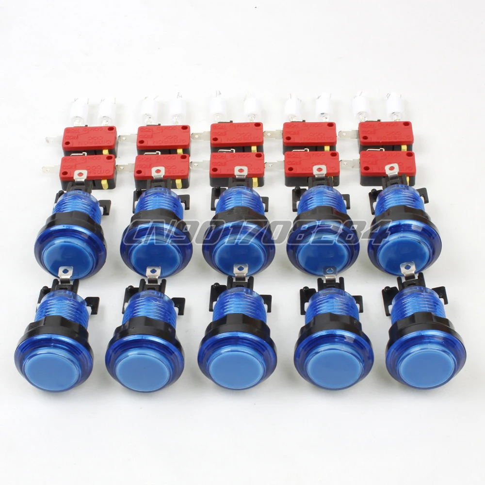 10x 30mm Arcade LED lights Illuminated Push Buttons With Micro Switch For Arcade PC Game Joystick Mame Jamma Blue Color
10x 30mm Arcade LED lights Illuminated Push Buttons With Micro Switch For Arcade PC Game Joystick Mame Jamma Blue Color