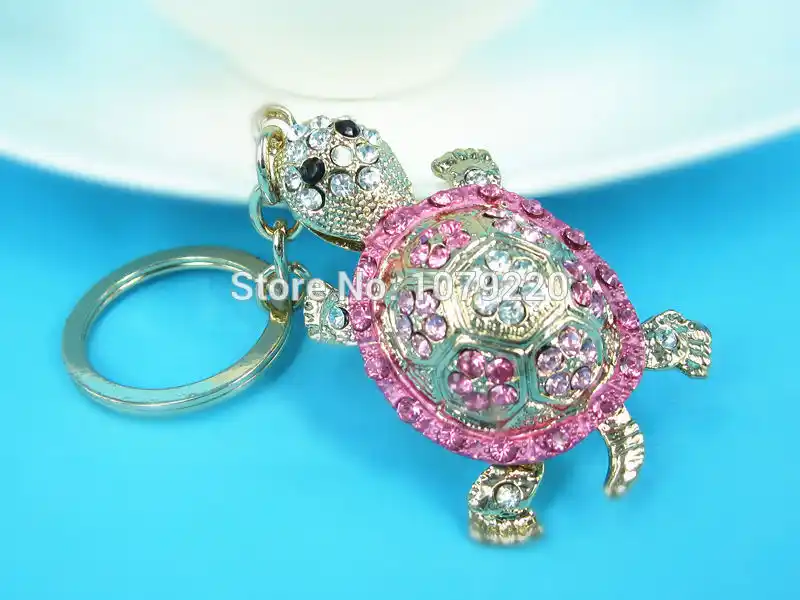 car keyring cute rhinestone crystal charm pendant keychain gift