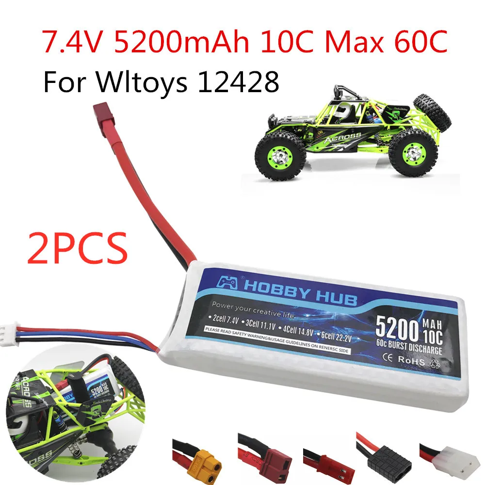 Hobby Hub 2 шт., 2s 7,4 В 5200 мАч 10C Max 60C RC Lipo Аккумулятор для Wltoys 12428 12423 обновленная батарея, детали для RC автомобиля Lipo
Hobby Hub 2 шт., 2s 7,4 В 5200 мАч 10C Max 60C RC Lipo Аккумулятор для Wltoys 12428 12423 обновленная батарея, детали для RC автомобиля Lipo