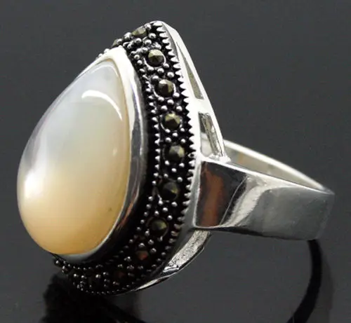 unsex 25*20mm RARE NATURAL WHITE SHELL GEMS MARCASITE 925 STERLING SILVER RING SIZE 7/8/9/10
unsex 25*20mm RARE NATURAL WHITE SHELL GEMS MARCASITE 925 STERLING SILVER RING SIZE 7/8/9/10