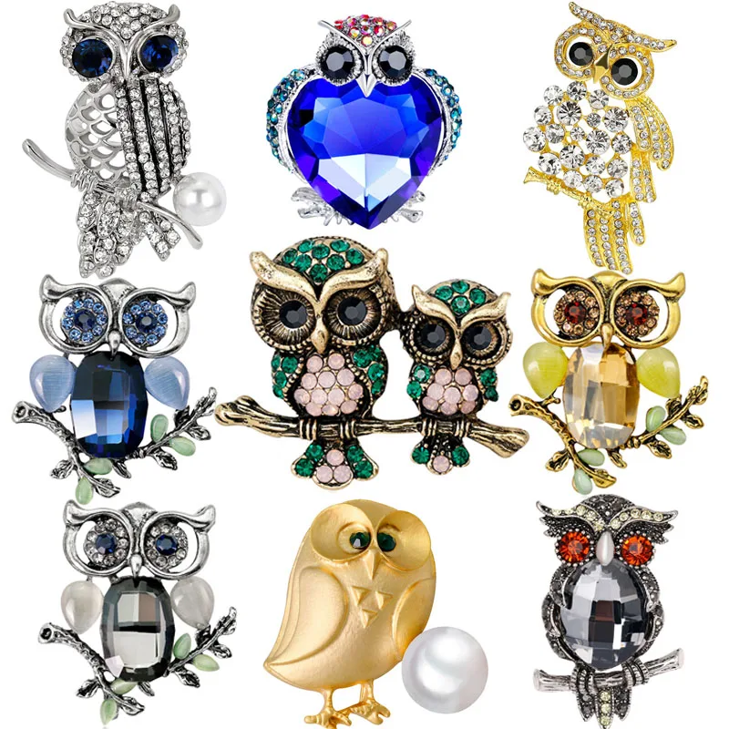 New Unisex Rhinestone Crystal Owls Brooches Pins Couple Owl Brooch Animal for Women Men Wedding Clothes Scarf Collar Jewelry Pin
New Unisex Rhinestone Crystal Owls Brooches Pins Couple Owl Brooch Animal for Women Men Wedding Clothes Scarf Collar Jewelry Pin