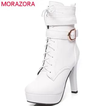 MORAZORA PU soft leather platform boots for women fashion elegant high heels boots apring autumn ankle boots female size 34-43
MORAZORA PU soft leather platform boots for women fashion elegant high heels boots apring autumn ankle boots female size 34-43