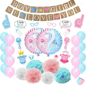 baby gender reveal party baby shower balloon boy or girl balloon decoration banner & balloon & paper flower set
baby gender reveal party baby shower balloon boy or girl balloon decoration banner & balloon & paper flower set