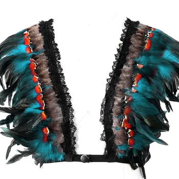 Feather Epaulettes Wings For Women Burning Man Adjust Blue Body Harness Cage Bra Wedding Party Dance Rave Wear Halloween
Feather Epaulettes Wings For Women Burning Man Adjust Blue Body Harness Cage Bra Wedding Party Dance Rave Wear Halloween