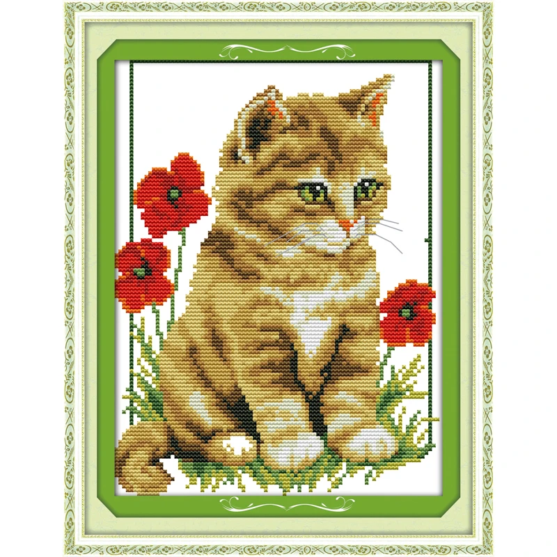 Everlasting love Cat and poppy Chinese cross stitch kits Ecological cotton stamped 11CT DIY gift new year decorations for home
Everlasting love Cat and poppy Chinese cross stitch kits Ecological cotton stamped 11CT DIY gift new year decorations for home