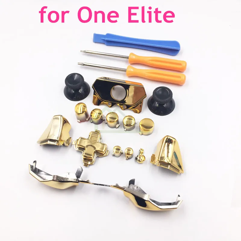 Chrome Gold LB RB LT RT D-pad Bumper Trigger Button Thumbstick Cap Full Set for Xbox One Elite Controller with T6 T8 Screwdriver
Chrome Gold LB RB LT RT D-pad Bumper Trigger Button Thumbstick Cap Full Set for Xbox One Elite Controller with T6 T8 Screwdriver