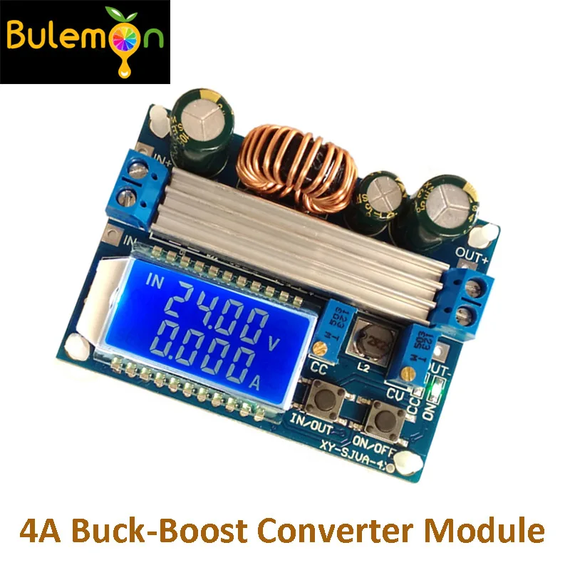 10pcs/lot 4A Buck-Boost Converter Module Adjustable Buck Boost Board With LCD Display | Электронные компоненты и
