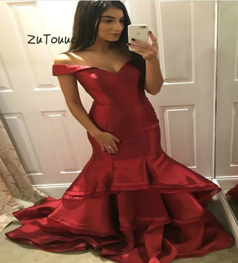 Vintage Mermaid Evening Dress Red Off The Shoulder Ruffles Long Prom Gowns Summer Holiday Plus Size Arabic Evening Night Dress
Vintage Mermaid Evening Dress Red Off The Shoulder Ruffles Long Prom Gowns Summer Holiday Plus Size Arabic Evening Night Dress