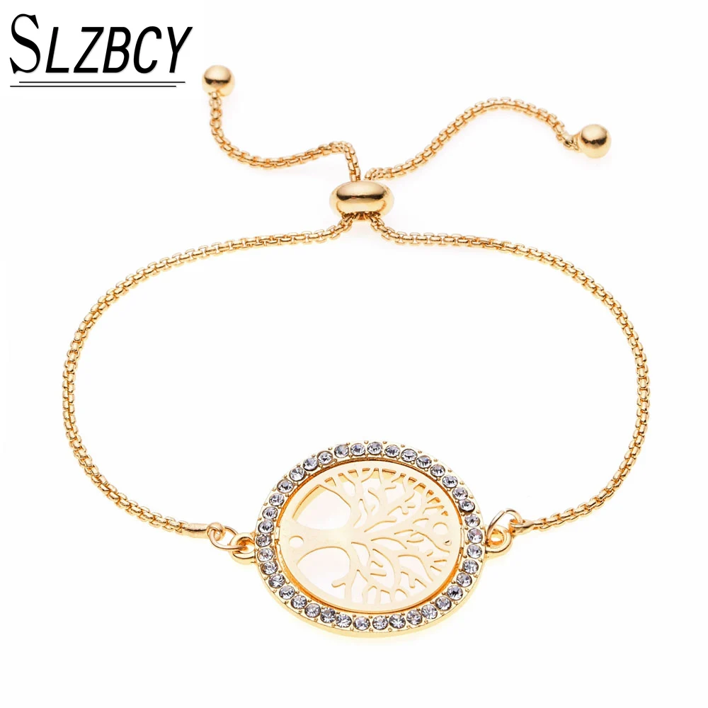 SLZBCY Crystal Bracelets Bangles For Women Gold/Silver Tree Of Life Adjustable Chain Bracelet bracelet arbre de vie
SLZBCY Crystal Bracelets Bangles For Women Gold/Silver Tree Of Life Adjustable Chain Bracelet bracelet arbre de vie