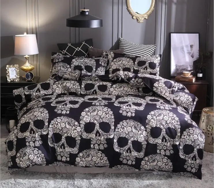 3D Printed Polyester Skull Bedding Set Death Head Duvet Cover Quilt Cover Pillowcases Without Sheet Without Filler Bed Textile
3D Printed Polyester Skull Bedding Set Death Head Duvet Cover Quilt Cover Pillowcases Without Sheet Without Filler Bed Textile