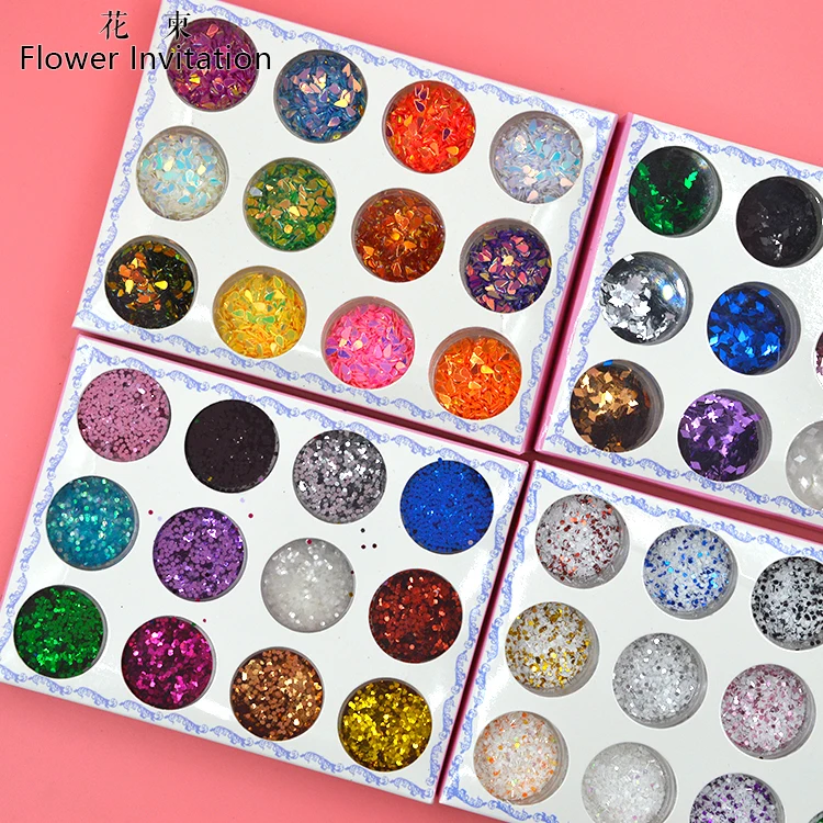 Flower Invitation 12-color box Filler Nail DIY Handmade Material Sequins Nail Art Piece Metal Box
Flower Invitation 12-color box Filler Nail DIY Handmade Material Sequins Nail Art Piece Metal Box