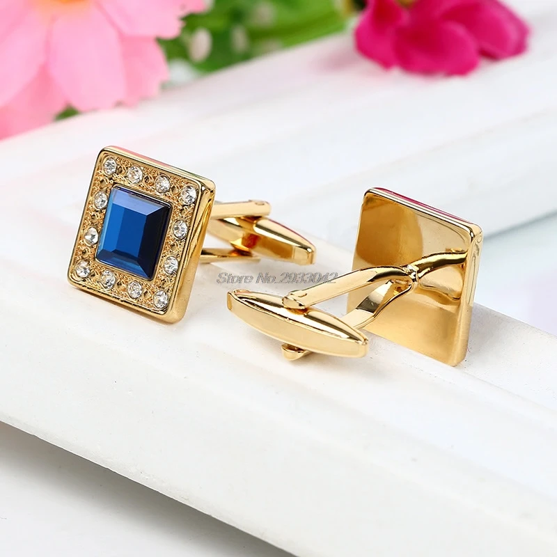 Wholesale Men's Blue & Gold Crystal Square Wedding Shirt Cuff Links Cufflinks Party Gift -W128
Wholesale Men's Blue & Gold Crystal Square Wedding Shirt Cuff Links Cufflinks Party Gift -W128