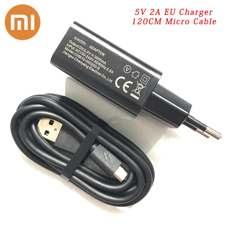 Original XIAOMI USB Charger 5V/2A EU Adapter 120CM Micro USB Data Cable for Redmi Note 3 Pro 4 4A 4X 5 Plus 5A 6 6A Mi 4 3 3s
Original XIAOMI USB Charger 5V/2A EU Adapter 120CM Micro USB Data Cable for Redmi Note 3 Pro 4 4A 4X 5 Plus 5A 6 6A Mi 4 3 3s