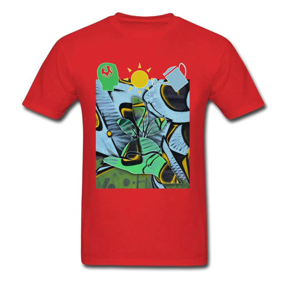 Brand GRAFFITI PLANTS ECO Street T Shirt Round Neck Cotton Fabric Men Tees Short Sleeve Autumn Street T Shirt Top Quality GRAFFITI PLANTS ECO red