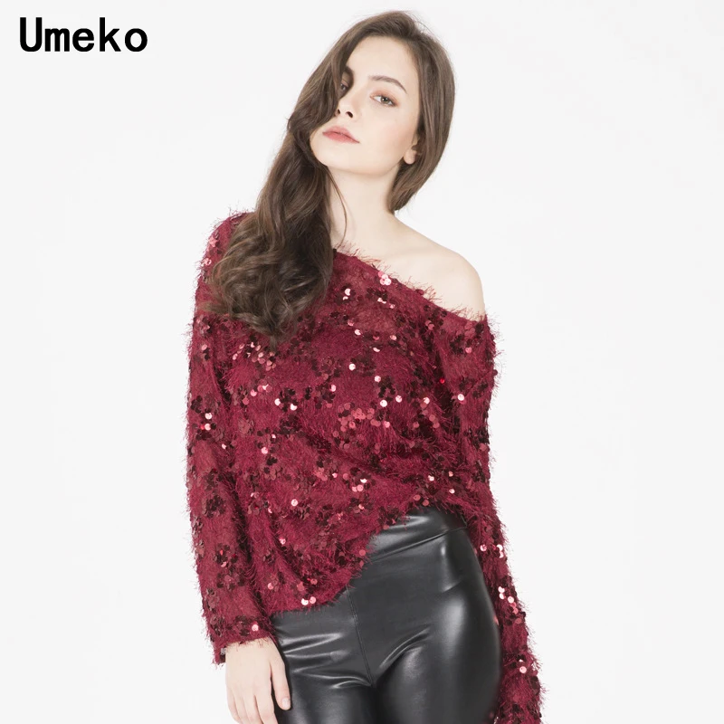 Womens Off Shoudler Top Long Sleeve Sequin Round Neck Female Blouse Streetwear Casual Ladoes Shirts Fashion 2019
Womens Off Shoudler Top Long Sleeve Sequin Round Neck Female Blouse Streetwear Casual Ladoes Shirts Fashion 2019