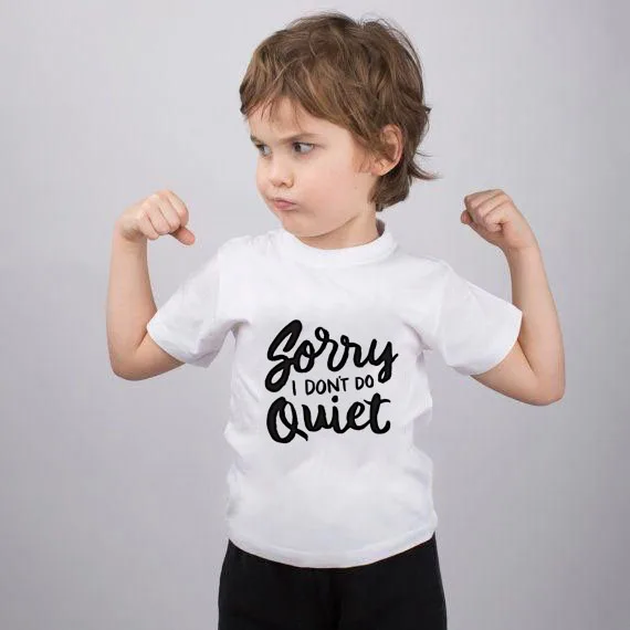 Sorry I Don't Do Quiet Funny Toddler Shirt Summer Fashion Kids Graphic Tee Boys Girls Unisex Trendy Tee Shirt Children's Wear
Sorry I Don't Do Quiet Funny Toddler Shirt Summer Fashion Kids Graphic Tee Boys Girls Unisex Trendy Tee Shirt Children's Wear