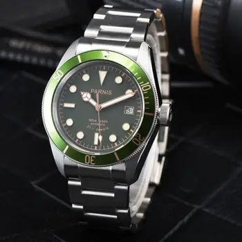 New Classic vintage 41mm Parnis Green Dial Sapphire Glass 10 ATM Water Resistant Miyota Automatic movement men's Watch
New Classic vintage 41mm Parnis Green Dial Sapphire Glass 10 ATM Water Resistant Miyota Automatic movement men's Watch