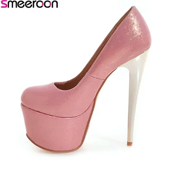 Smeeroon 2020 new style spring autumn fashion high quality thin high heels platform pumps round toe sexy party pink women shoes
Smeeroon 2020 new style spring autumn fashion high quality thin high heels platform pumps round toe sexy party pink women shoes