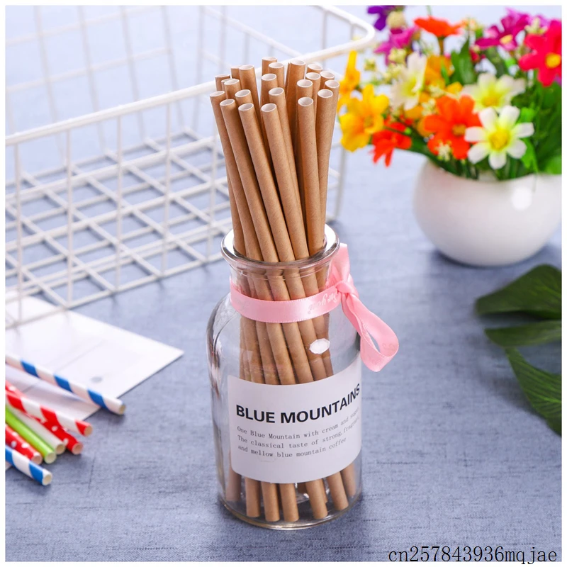 

5000pcs Kraft Paper Straws Kids Disposable Drinking Straws Birthday Party Decoration Event Supplies Wholesale