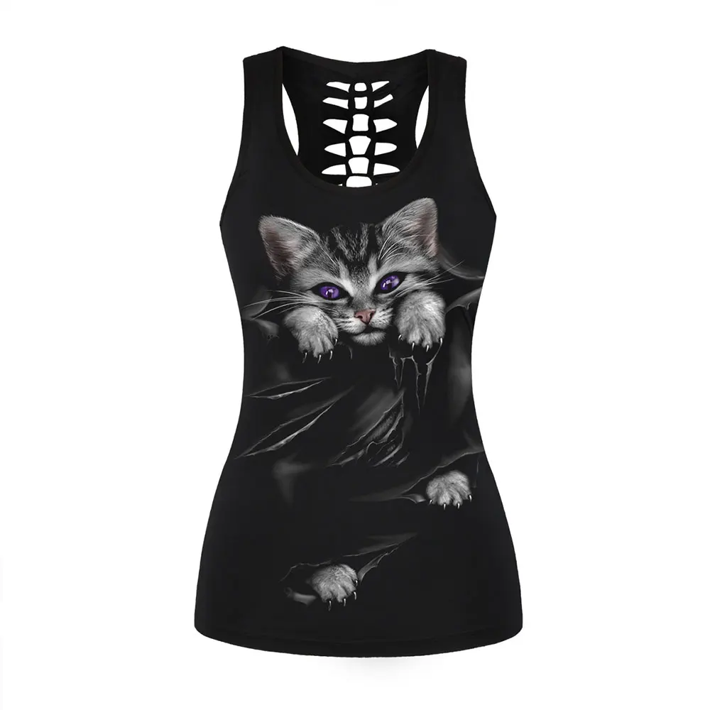 New Arrival Women Black Cat Summer Vest Horse Print HallowOut Back Design Plus Size Casual Women Tops S To 4xL
New Arrival Women Black Cat Summer Vest Horse Print HallowOut Back Design Plus Size Casual Women Tops S To 4xL